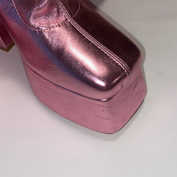 Azalea Wang whiskerPink metallic chunky knee-high boots - Picture 7 of 15